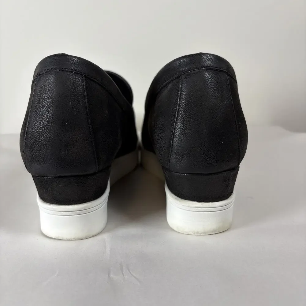 MIA Black Platform Wedge Loafers Comfort Minimalist Elevated Basic Sneakers 9W